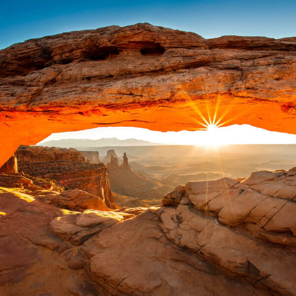 Mesa Arch in American Southwest. Canyon Lands, UT
